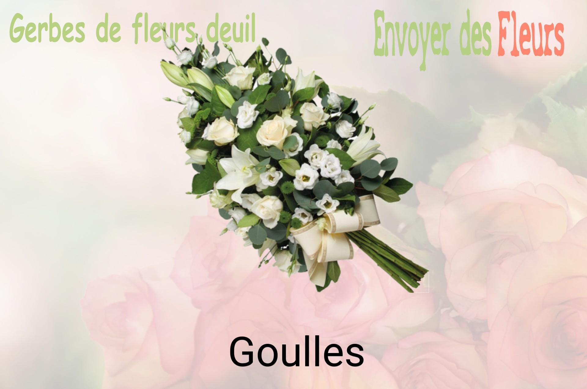 Gerbe de fleurs de deuil livrée à Goulles